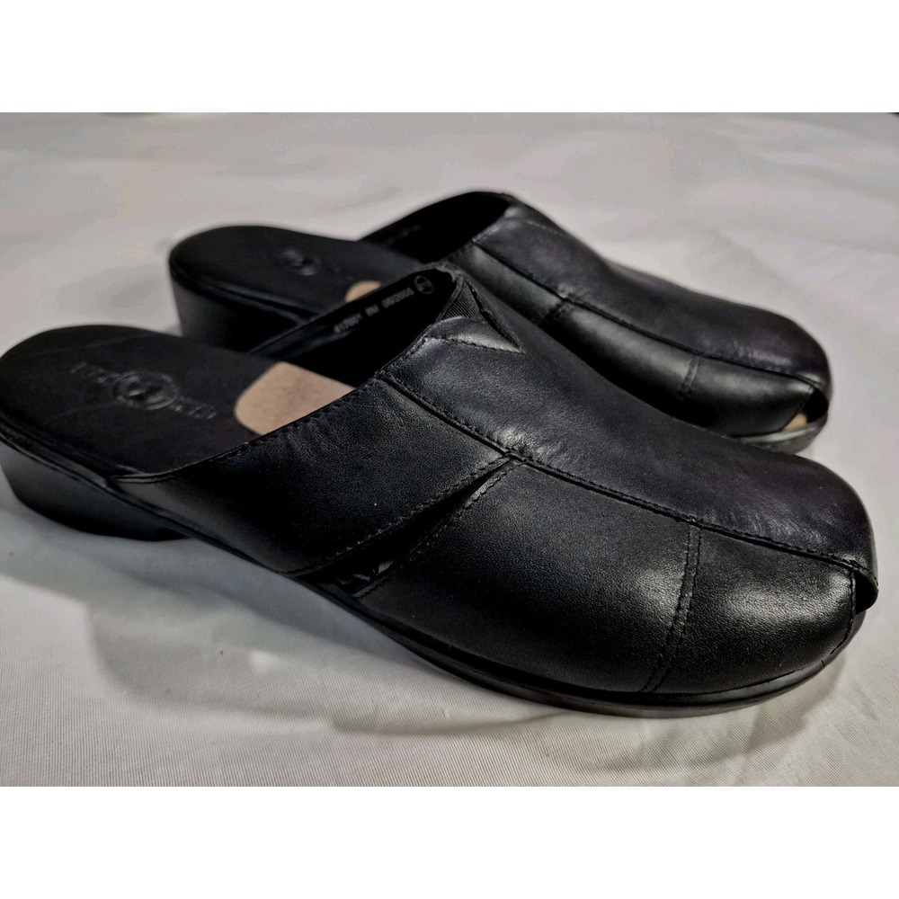 Duck Head Clogs Black Leather Mule Size 8 Shoes Flats